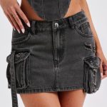 Billie Mini Skirt - Black Wash - Image 6