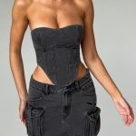 Billie Mini Skirt - Black Wash - Image 7