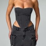 Billie Mini Skirt - Black Wash - Image 9