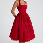 Cressida Midi Dress - Red - Image 5