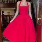 Cressida Midi Dress - Red - Image 6