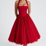 Cressida Midi Dress - Red - Image 7