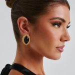 Azra Earrings - Black/Gold