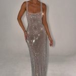 Petra Maxi Dress - Silver - Image 8