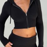 Portia Knit Hoodie - Black - Image 3