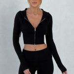 Portia Knit Hoodie - Black - Image 5