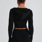 Portia Knit Hoodie - Black - Image 7