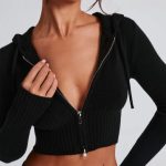 Portia Knit Hoodie - Black - Image 8