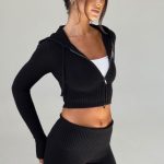 Portia Knit Hoodie - Black - Image 16