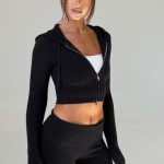 Portia Knit Hoodie - Black - Image 19