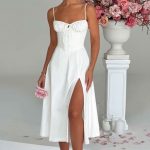 Deanna Midi Dress - Ivory - Image 5