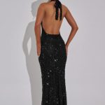 Lorena Maxi Dress - Black Lined - Image 10