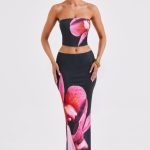 Allegra Maxi Skirt - Black Floral Print - Image 8