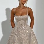Angelique Mini Dress - Champagne - Image 4