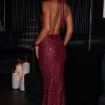 Lorena Maxi Dress - Wine Lined - Image 2