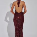 Lorena Maxi Dress - Wine Lined - Image 5