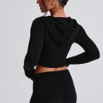 Portia Knit Hoodie - Black - Image 10
