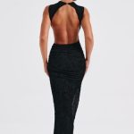 Aphrodite Midi Dress - Black - Image 4