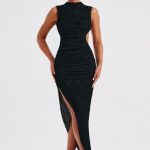 Aphrodite Midi Dress - Black - Image 6