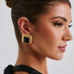 Kennedy Earrings - Black/Gold - Image 2