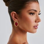 Azra Earrings - Red/Gold
