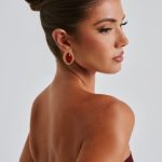 Azra Earrings - Red/Gold - Image 2
