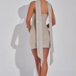 Ginni Mini Dress - Silver/Nude - Image 6
