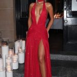 Melania Maxi Dress - Red Sparkle - Image 2