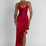 Flora Midi Dress - Red - Image 5
