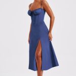 Deanna Midi Dress - Navy - Image 3