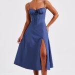 Deanna Midi Dress - Navy - Image 5