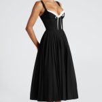 Natassia Midi Dress - Black/White - Image 5