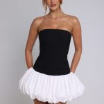 Gemma Mini Dress - Black/White - Image 5