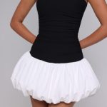 Gemma Mini Dress - Black/White - Image 8