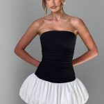 Gemma Mini Dress - Black/White - Image 11