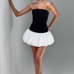 Gemma Mini Dress - Black/White - Image 12