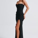 Dalary Maxi Dress - Black Lined - Image 4