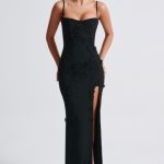 Dalary Maxi Dress - Black Lined - Image 7