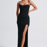 Dalary Maxi Dress - Black Lined - Image 9