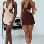 Selena Mini Dress - Chocolate - Image 22