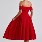 Miranda Midi Dress - Red - Image 2