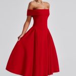 Miranda Midi Dress - Red - Image 3