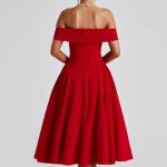 Miranda Midi Dress - Red - Image 5