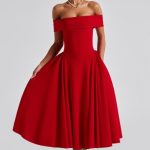 Miranda Midi Dress - Red - Image 6