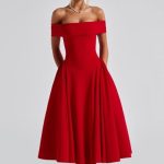 Miranda Midi Dress - Red - Image 7