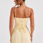 Lacey Mini Dress - Lemon - Image 2