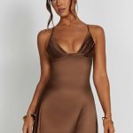 Clarise Mini Dress - Chocolate - Image 8