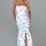 Angelina Maxi Dress - Blue Floral Print - Image 7