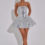 Electra Mini Dress - Silver - Image 5