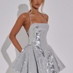 Electra Mini Dress - Silver - Image 6